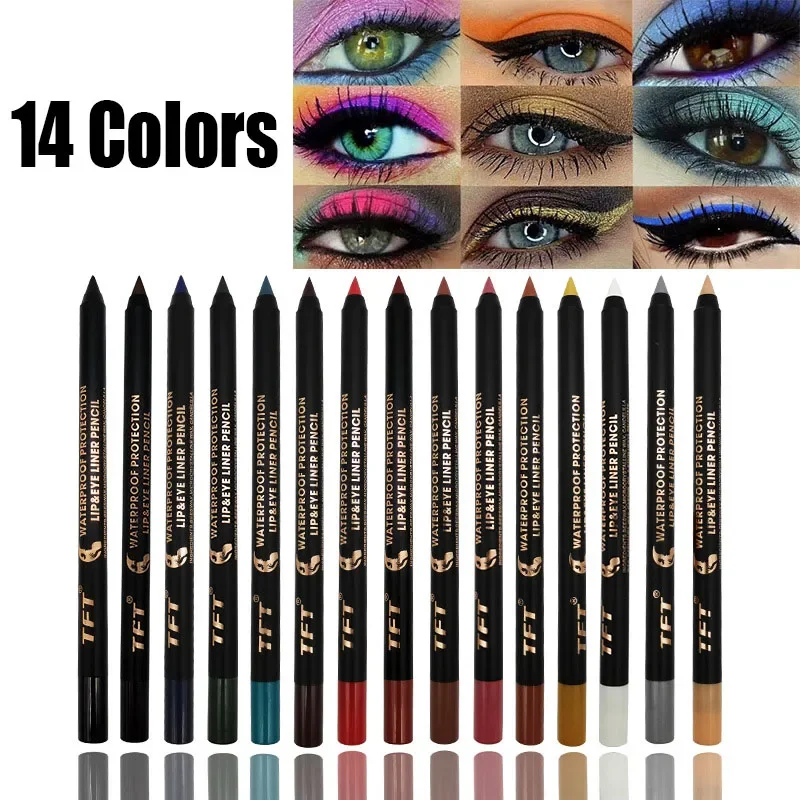 14 Colors Liquid Eyeliner Pencil Waterproof Colorful Eye Liner Pen Highlight Neon Colorful Cat Eyes Makeup Tools Eyeliner Gel