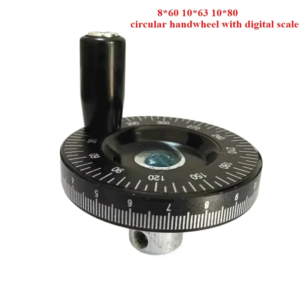 

10 X 63mm/8 X 63mm/10 X 80mm Graduated Handwheel with Angle Scale Bakelite Milling Handwheel Mechanical Revolving Handle Crank