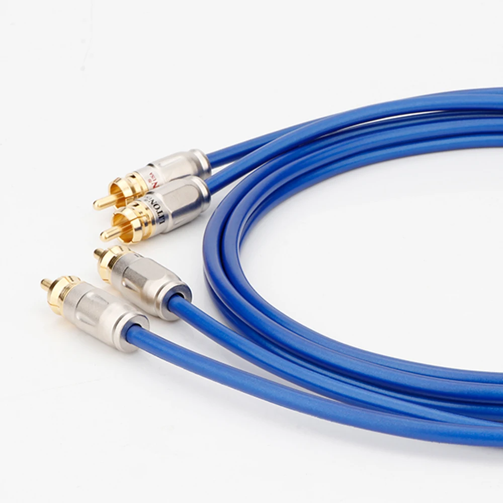 OCC الفضة تصفيح كابل الربط ، 1.5 متر ، ليتون RCA التوصيل ، إشارة Clitz اقناع ، الأزرق نفس نمط مذكرة الصوت ، Hifi الصوت OCC
