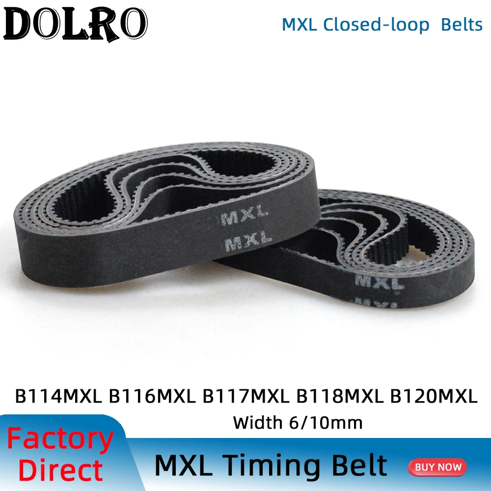 5/10pcs MXL Timing belt B114 B116 B117 B118 B120 Width 6/10mm Synchronous Belt 91MXL 93MXL 93.6MXL 94MXL 96MXL Pitch 2.032mm