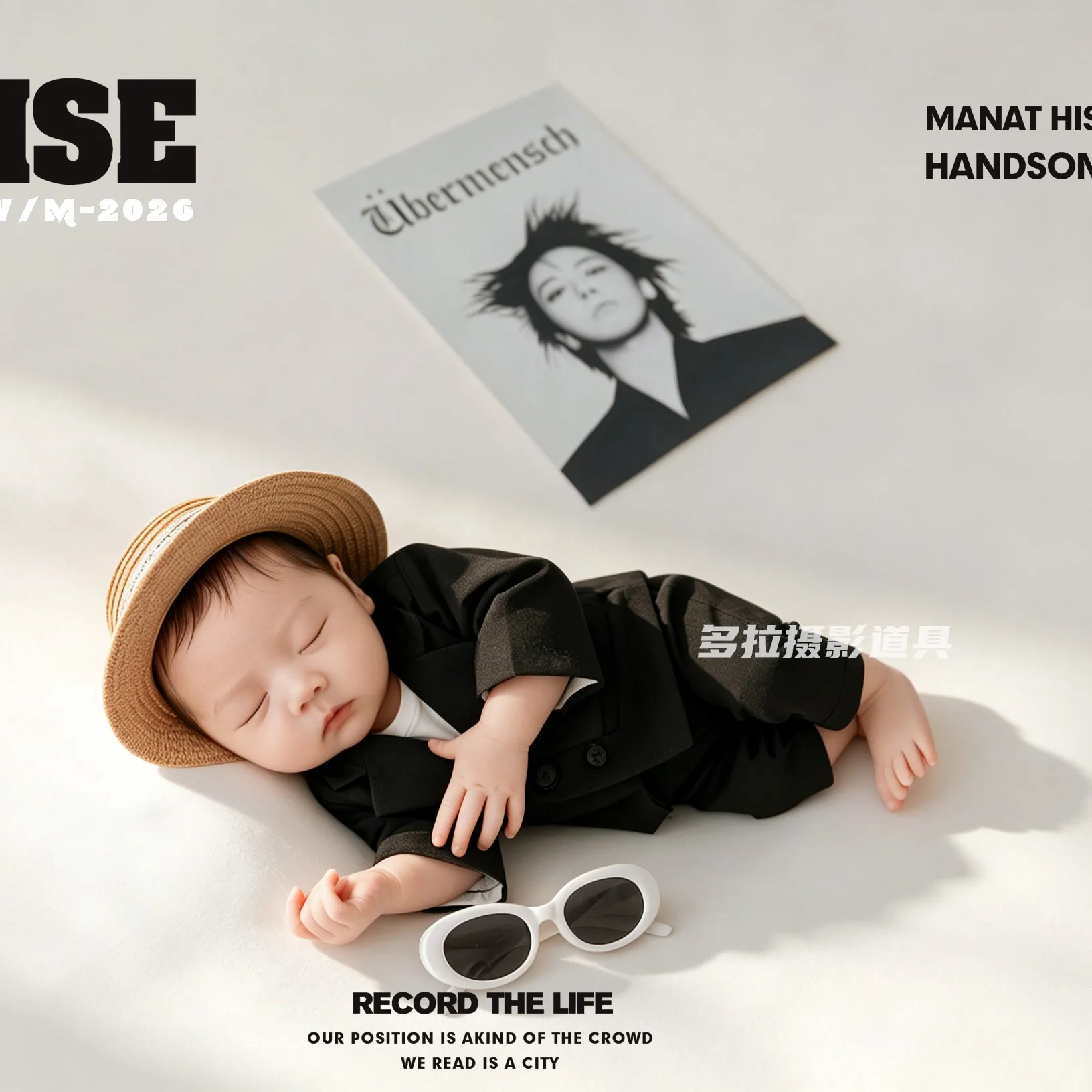 ❤️Newborn Photography Clothing Hat+Shirt+Suits+Handkerchief+Sunglasses Studio Baby Photo Props Accessories Costume Outfits
