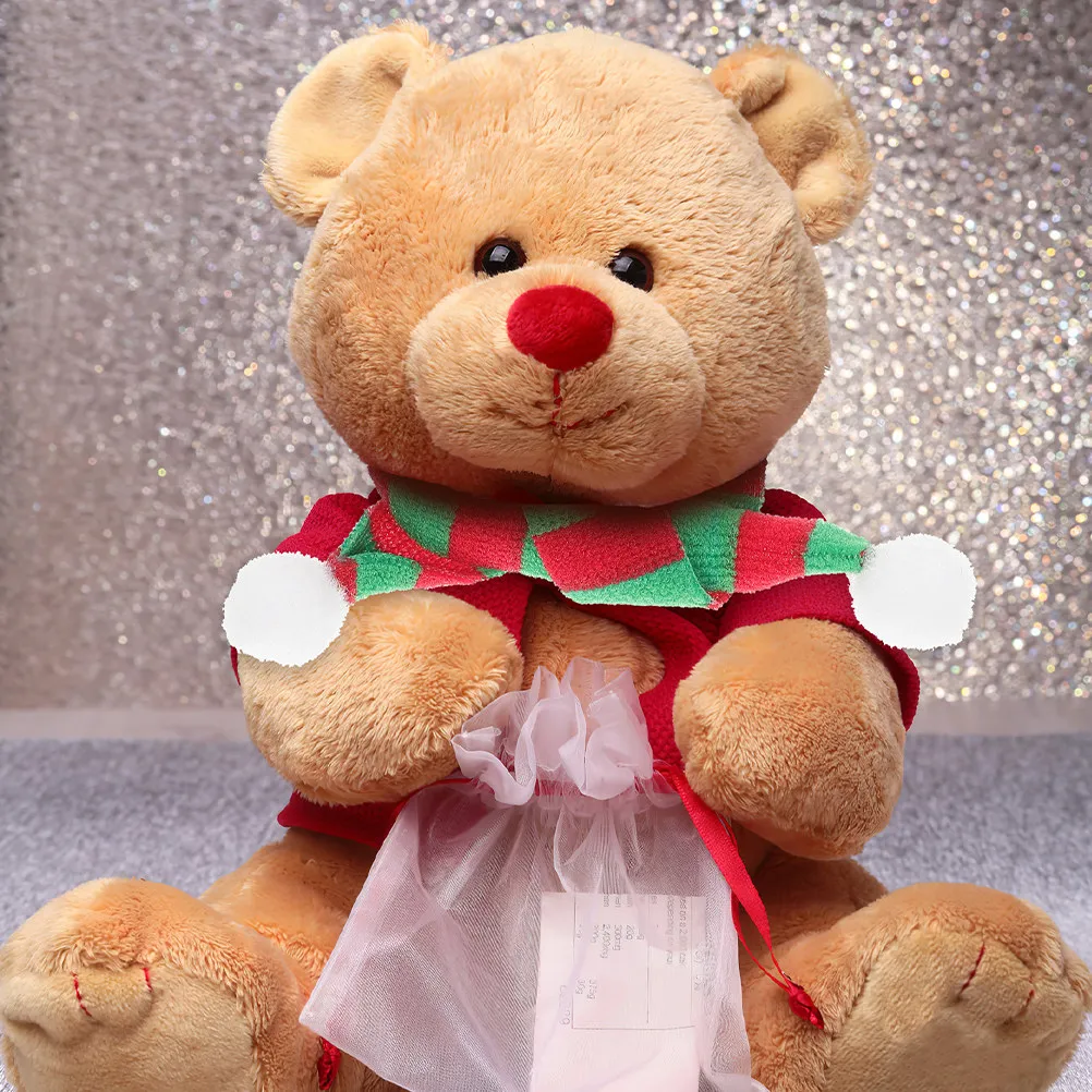 

10Pcs Mini Santa Scarf Knitted Holiday Decoration for Snowman Bear Dollhouse Pets Wine Bottle Tree Ornament Small Craft Scarves