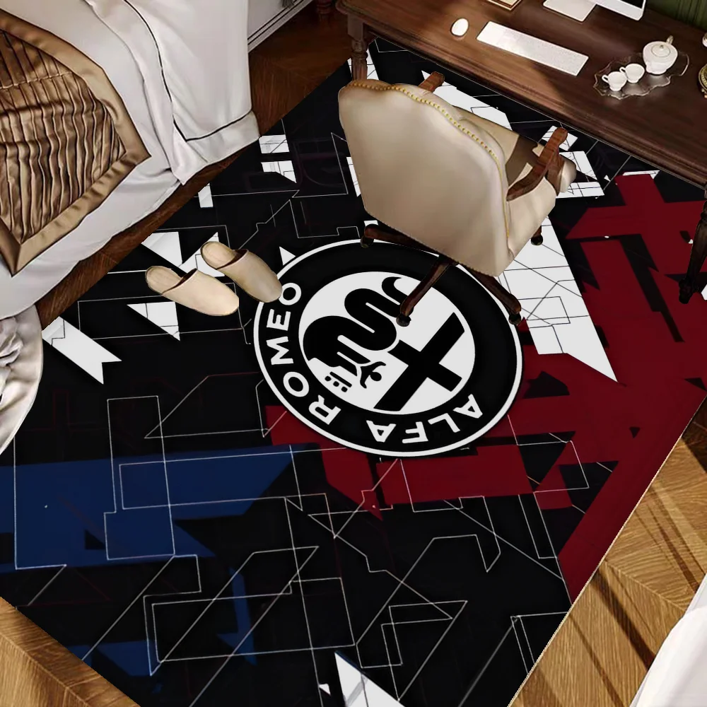 Fashion Alfa R-Romeo LOGO Hallway Carpet Washable Non-Slip Living Room Sofa Chairs Area Mat Kitchen Doormat Area Rug