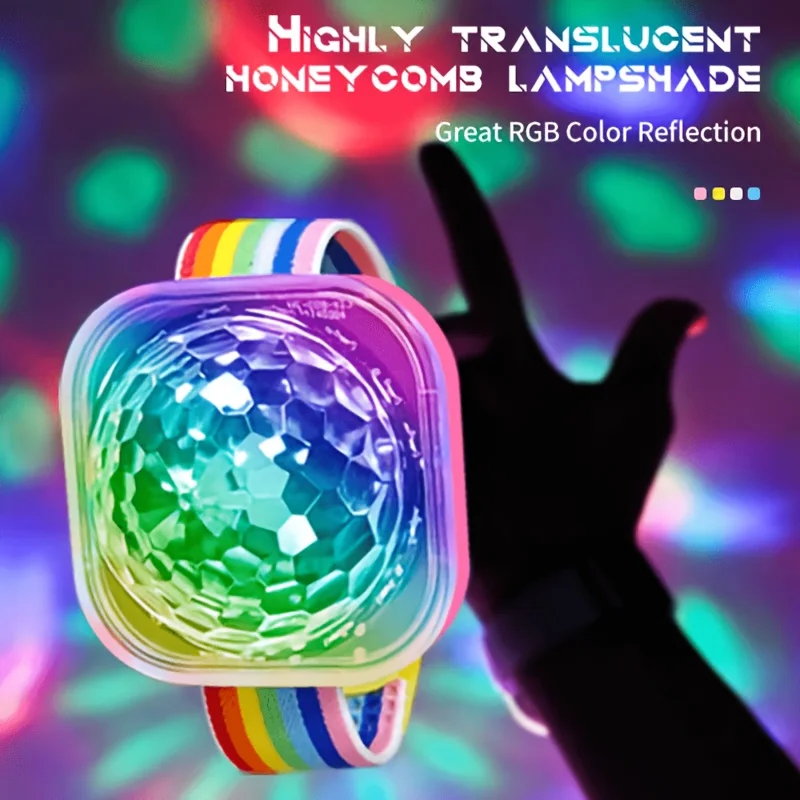 RGB Disco Wristband Bracelet Night Light Color-changing LED Magic Ball Dazzling Light for Party Home Dancing Karaoke Birthday