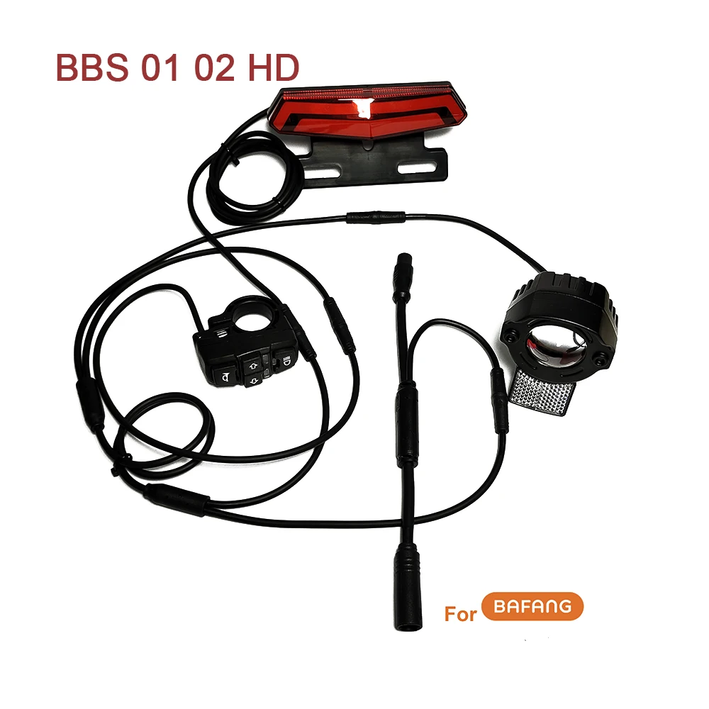 Ebike Bafang DIY Or Mid Motor G510 G330 BBS 01 02 HD Waterproof Cable FrontLight RearLight BrakeLight Turn Signal