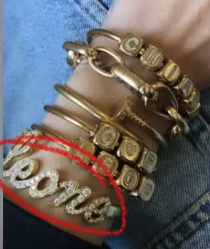 Customized Name Bracelet Custom Letter Bangles Personalized Cz Colorful Zircon Bracelets Stainless Steel Crystal Bracelet Women