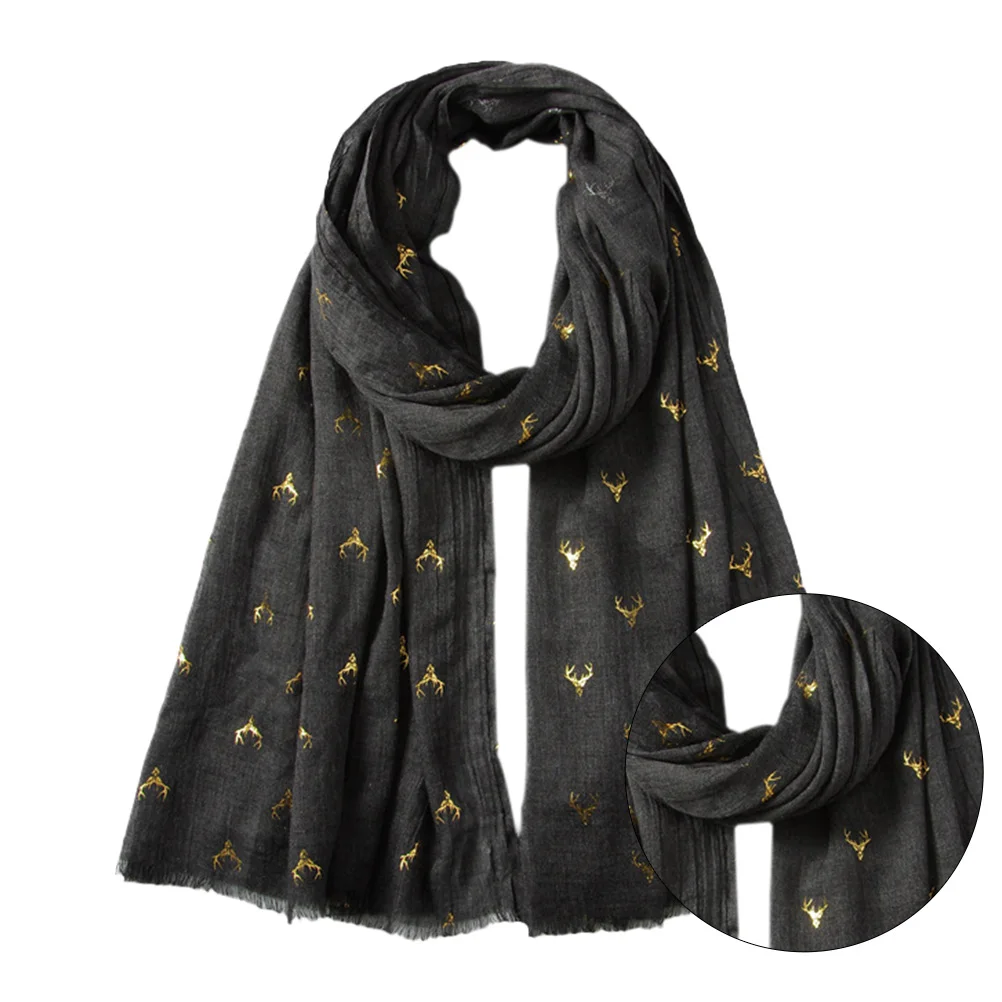 

Winter Scarfs for Women Christmas Fawn Scarves Xmas Shawl Linen Travel