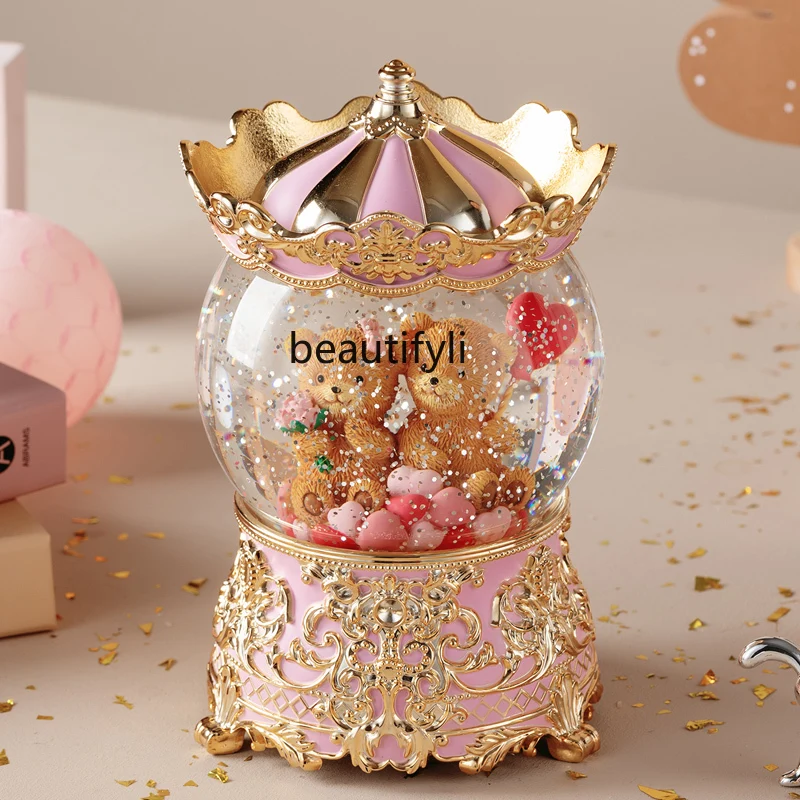 Kristallkugel Spieluhr Spieluhr Sky City Karussell Prinzessin kleines Mädchen Mädchen Geburtstag Kind Geschenk