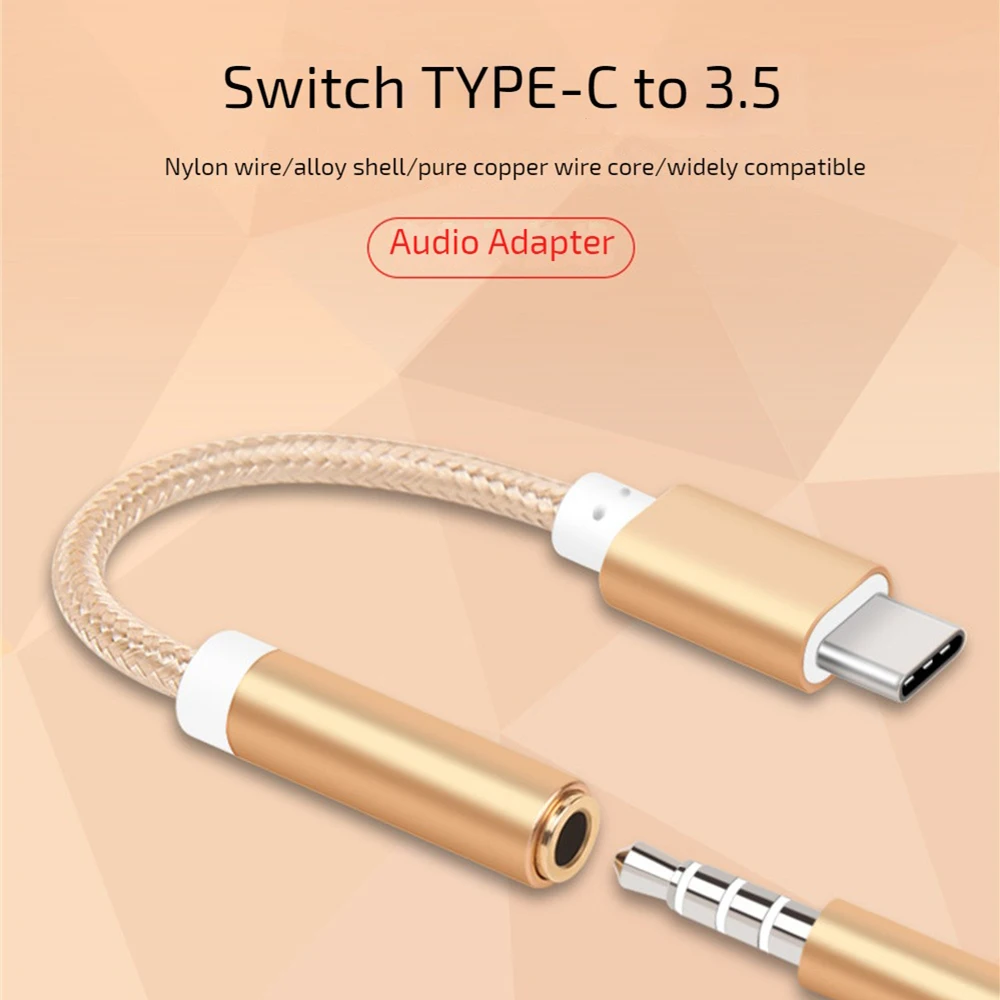 USB Type C To 3.5mm Jack Audio Cable Headphone Aux Adapter For Huawei Redmi Samsung Galaxy S22 Ultra S21 S20 Note 20 10 Plus