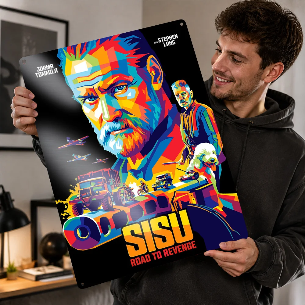 Sisu Road to Revenge Pop Art 3D Printed Texture Poster Personalized Wall Art Retro Metal Tin Signs for Office Decor Room Home