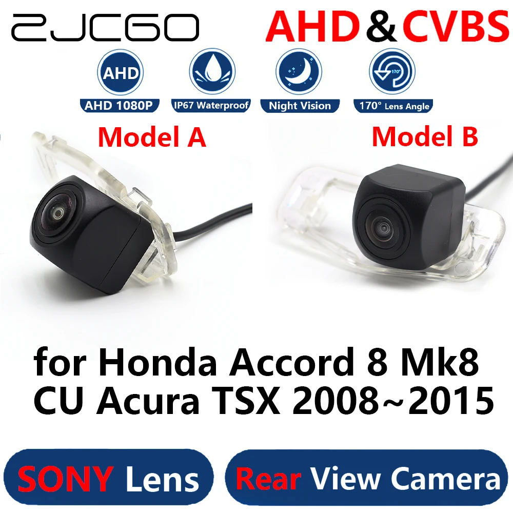 

ZJCGO AHD 1080P Parking Backup Reverse Reversing Rear view Camera for Honda Accord 8 Mk8 CU Acura TSX 2008~2015