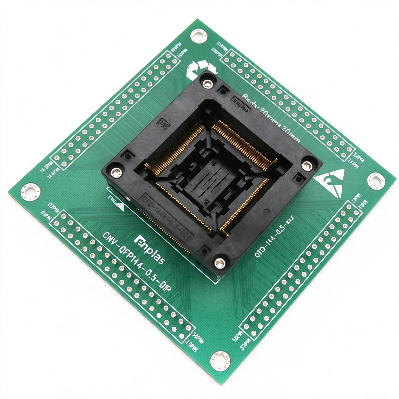QFP144 0.5mm Pitch IC Test Socket, OTQ-144 Burn-In Programming Adapter with PCB Board for Chip Programming