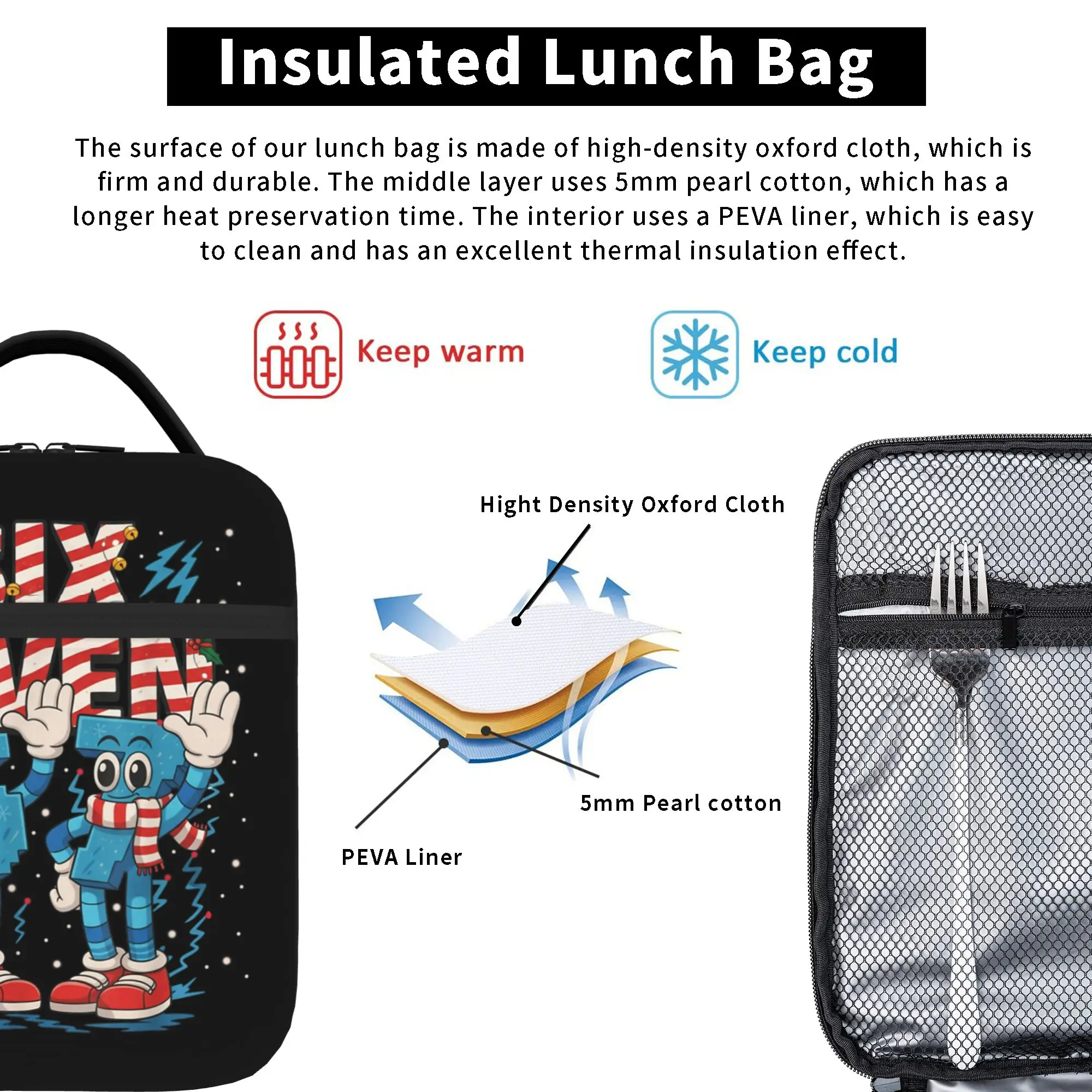 Funny Meme 67 Six Seven Thermal Insulated Lunch Bags for Office  Portable Food Container Bags Thermal Cooler Food Box - view 5