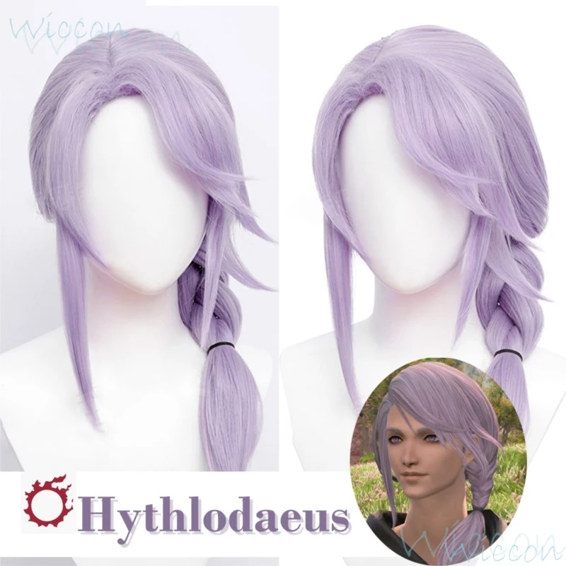 Game FFXIV Ancient Hythlodaeus Cosplay Wig Final Fantasy XIV Cosplay FF14 role play Purple Long Wig Cosplay Prop Party for Men