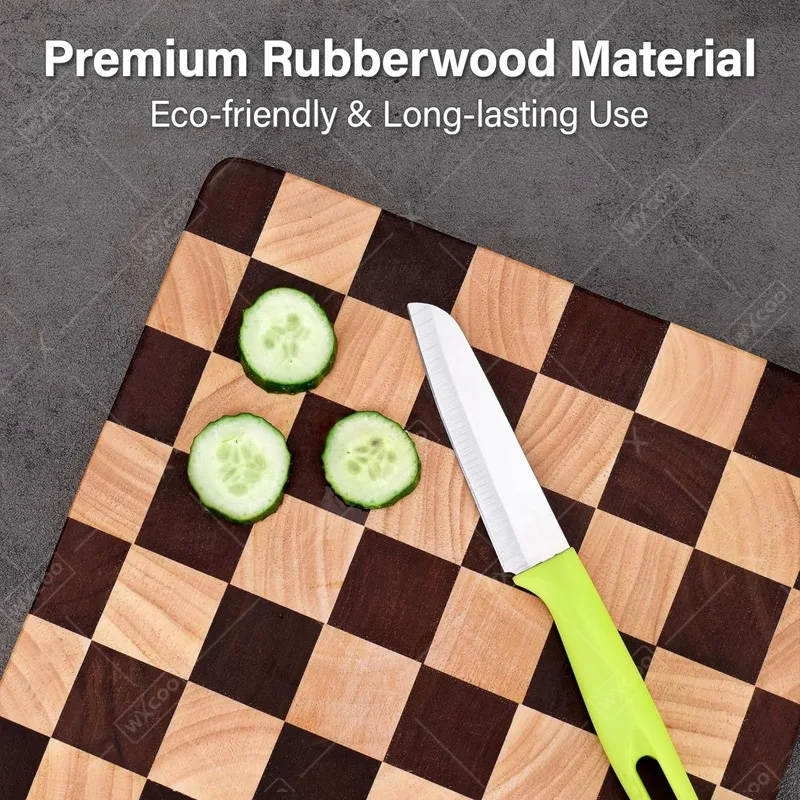 Acacia Wooden Cutting Board Thicken Splicing Checkerboard Solid Wood Non-slip Chopping Board for Cut Fruit Vegetable Board view 5