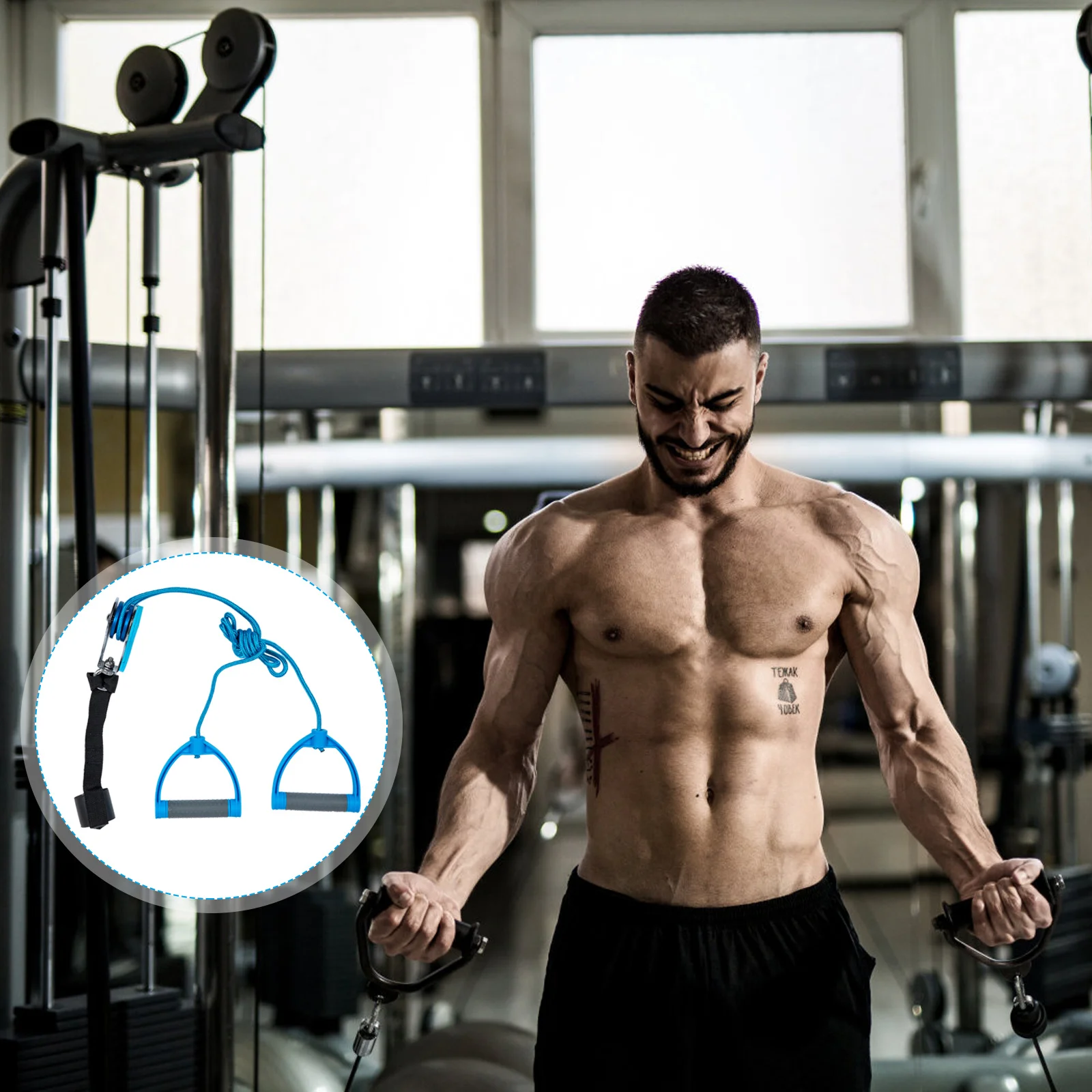 

Wear-Resistant Overhead Shoulder Pulley System Lightweight Portable Fitness Training Rehabilitation Equipment Pulley System