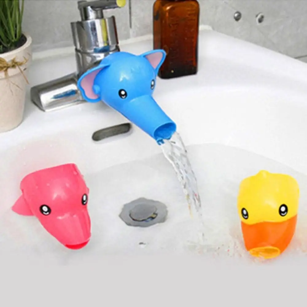 Water Tap Extender Silicone Cartoon Faucet Extender Convenient Lovely Duck Baby Washing Helper Elephant Splash-proof Bathroom