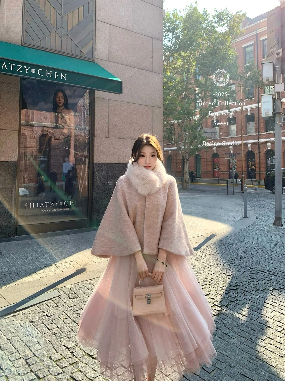

years Mrose Ele Soft Dra Coat Skirt Set with Fur Collar Comfortable Warm Winter Outfit for Women Casual Wear