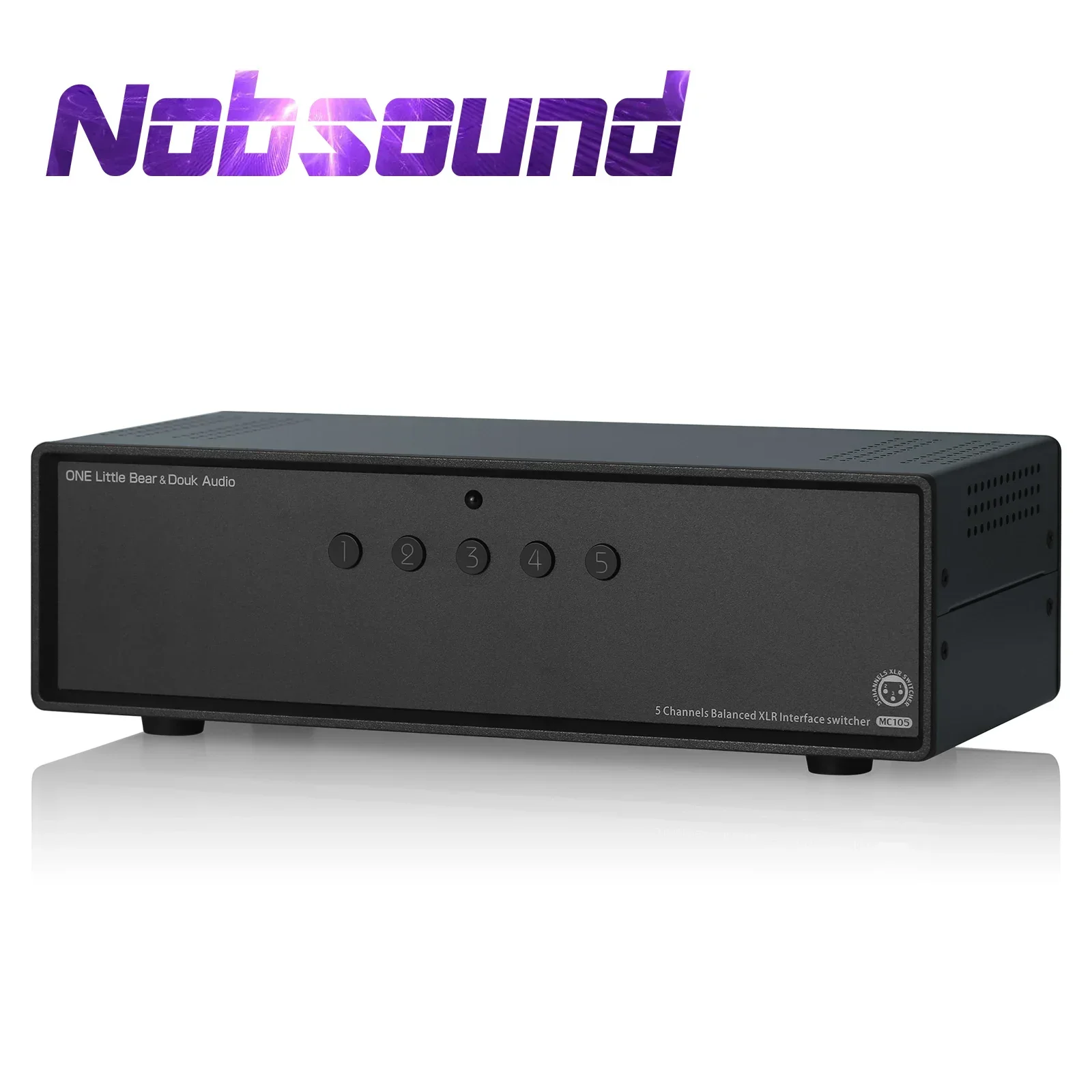 Nobsound MC105 Manual 5-way Balanced XLR Audio Switcher Box 1(5)-IN-5(1)-OUT Amplifier Signal Selector Splitter