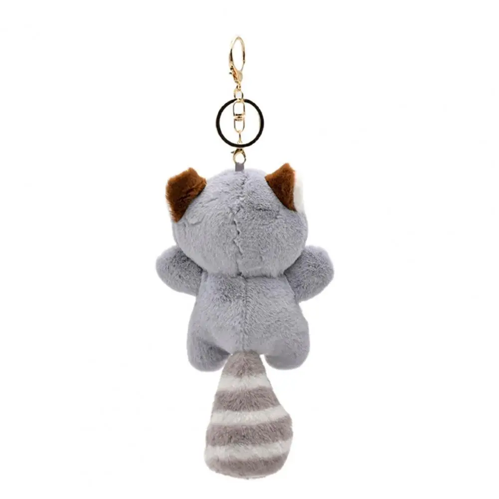 Keychain Pendant Bag Accessories Adorable Raccoon Keychain 3d Eyes Long Tail Plush Doll for Girls\' Backpack Decoration Soft