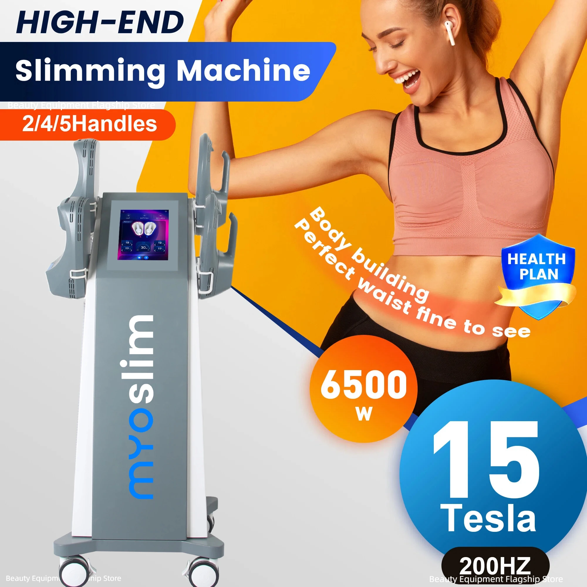 

MYOslim RF Sculpt Machine EMS Body Sculpting Weight Loss Massager Device 15 Electromagnetic Fat Slimming Muscle Stimulation