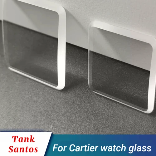 Cristal de reloj transparente, accesorios de repuesto para tanque Cartier Santos, doble puente único, lente de alta definición, Mineral cuadrado