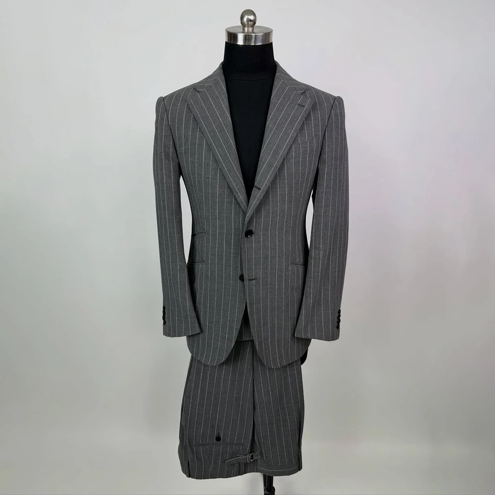 

Мужские костюмы высокого качества, модный деловой пиджак, индивидуальный элегантный повседневный однобортный однобортный комплект с лацканами из 2 предметов, куртка и брюки