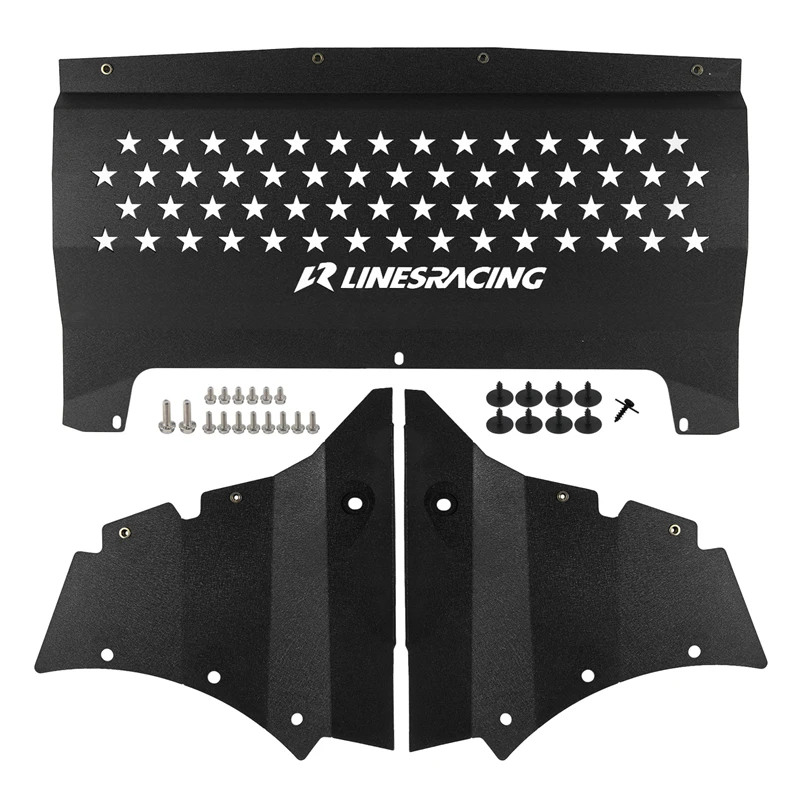 Oil Cooler Skid Plate LINESRACING For BMW M2C F87 M2 Competition S55 Engine 3.0T 2018-2021 Aluminum Wrinkle black /Red/ Silver