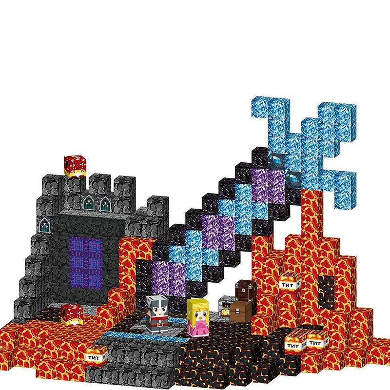 25-200 blocs de construction magnétiques-ensemble de jouets magnétiques créatifs, Kit de construction de cubes cadeaux de noël et d'halloween
