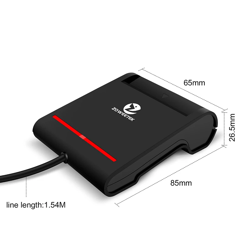 ZOWEETEK USB 2.0 smart Card Reader for IC ID Bank EMV for PC Computer