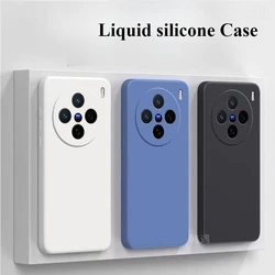 Case For VIVO X200 Pro Mini Soft Silicone Straight Edge Simple Scrub Full Solid Color Cover For VIVO X200 Pro X200Pro Shockproof