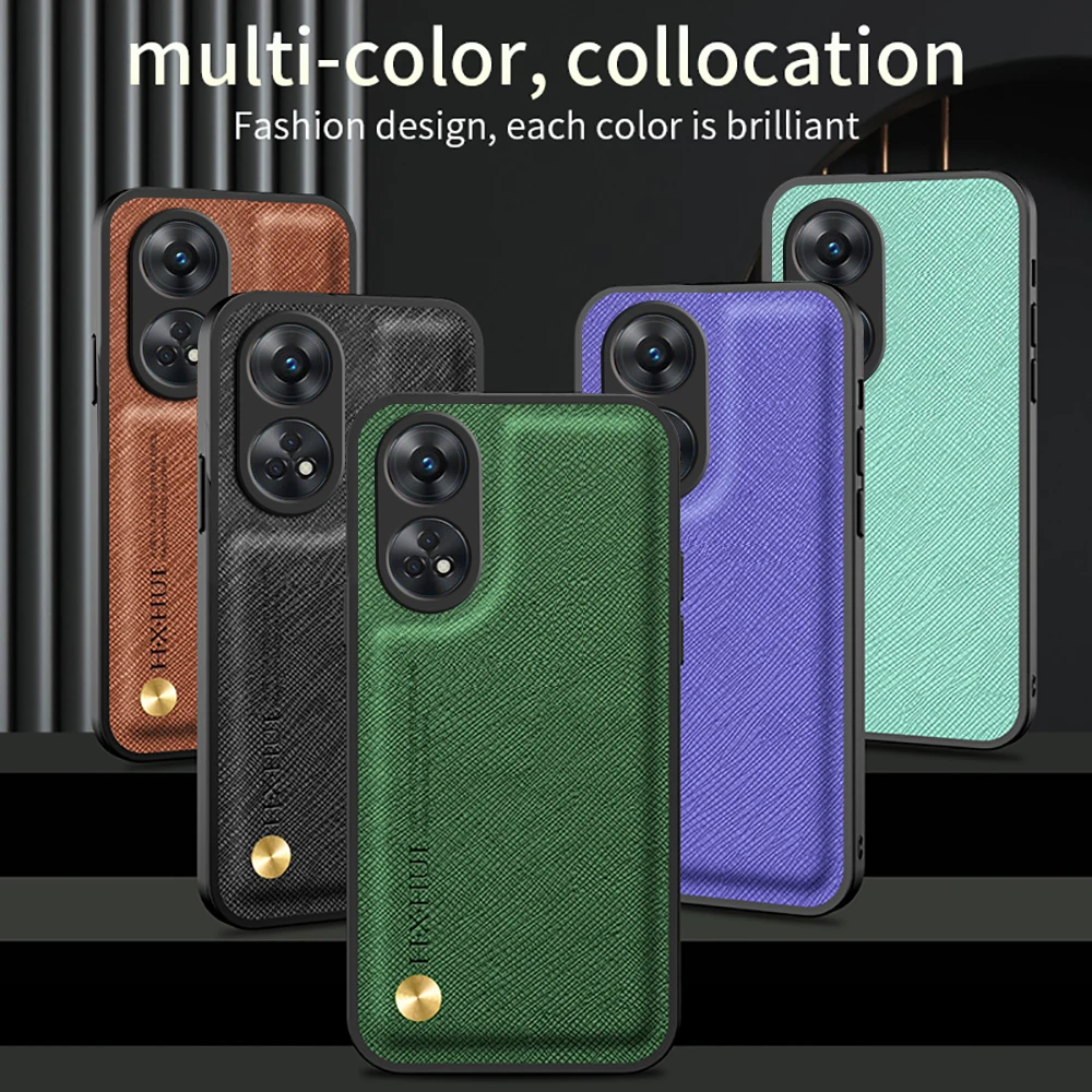 Luxury Cross Grain Leather Magnetic Back Cover For Oppo Reno8 T 4G Case Appo Opo Orro Reno8T Reno 8T 8 T 4G Camera Protect Funda