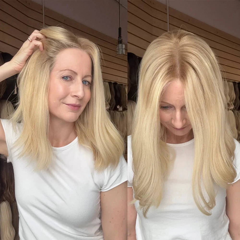 

Warm Baby Blonde Highlights Synthetic Wig 13x4 Lace Front Wig Short Natural Wave Bob Realistic Look Wig for Women Cosplay Daily