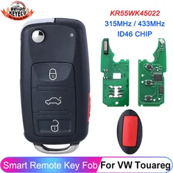 KEYECU KR55WK45022 dla VW Touareg Phaeton 2003 2004 2005 2006 2007 2008 2009 2010 315/433MHz ID46 inteligentny klucz samochodowy pilot zdalnego sterowania