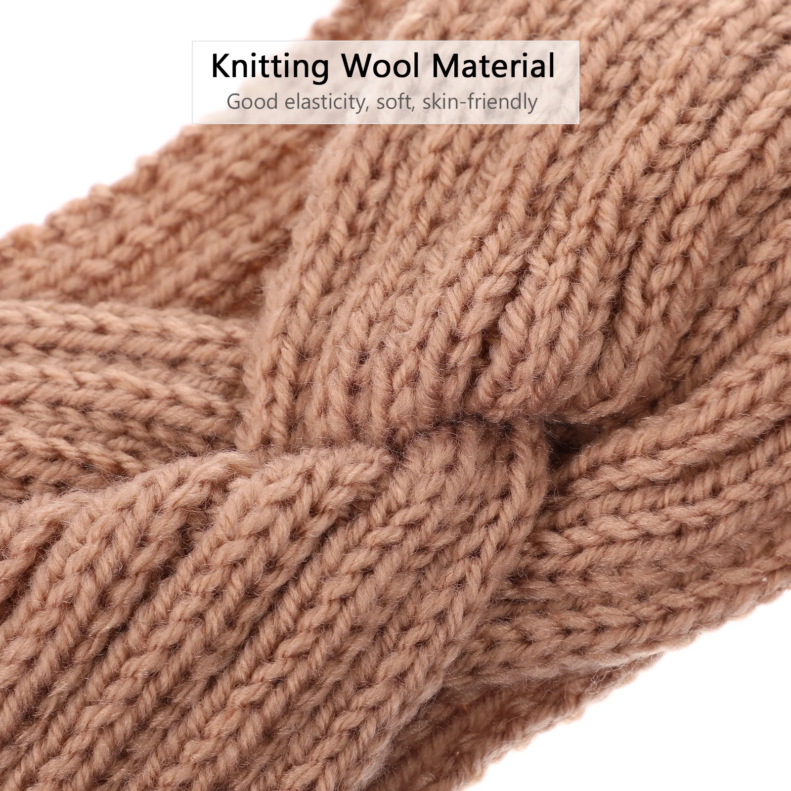 

5Pcs Winter Knitted Wrap Headbands Crochet Knitting Wool Ear Warmers Women Warm Hairbands for Costume Party Daily Wear