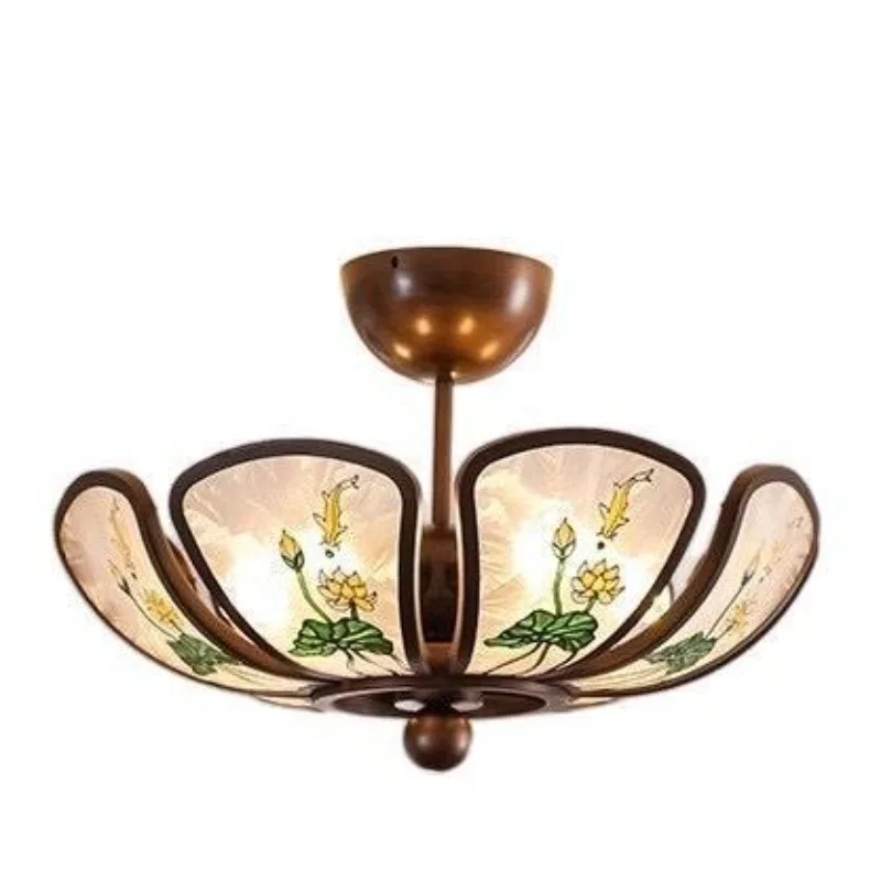 

Medieval bedroom ceiling light advanced sense creative enamel color simple American retro ceiling light