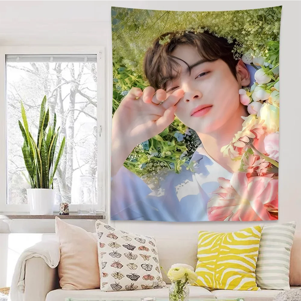 Corea Cha un Woo stampato grande arazzo da parete appeso tarocchi Hippie tappeti da parete dormitorio Art Home Decor