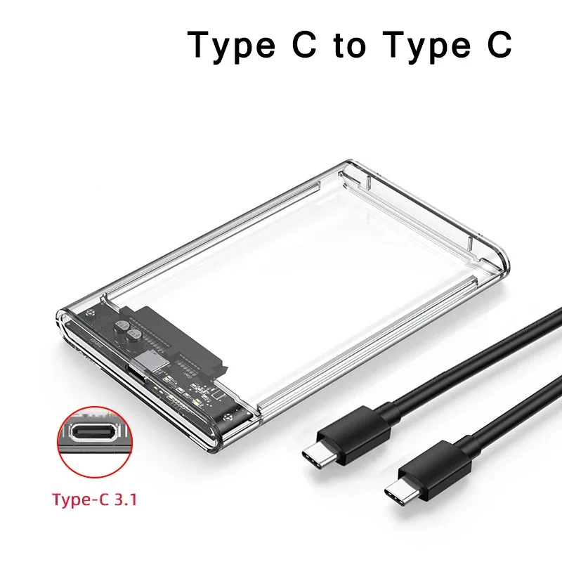 USB 3.0/Type C naar SATA III Harde Schijf Case voor 2,5 inch HDD SSD Externe Harde Schijf Behuizing Harde Schijf Boxs Ondersteuning UASP HDD Box