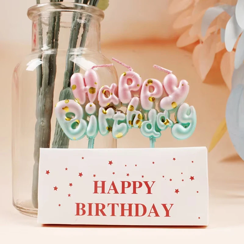 Gradient Happy Birthday Candle - Cake Decoration Accessories, Happy Birthday Letter Candle, Alphabet Candle Cake Toppers Candle - view 5