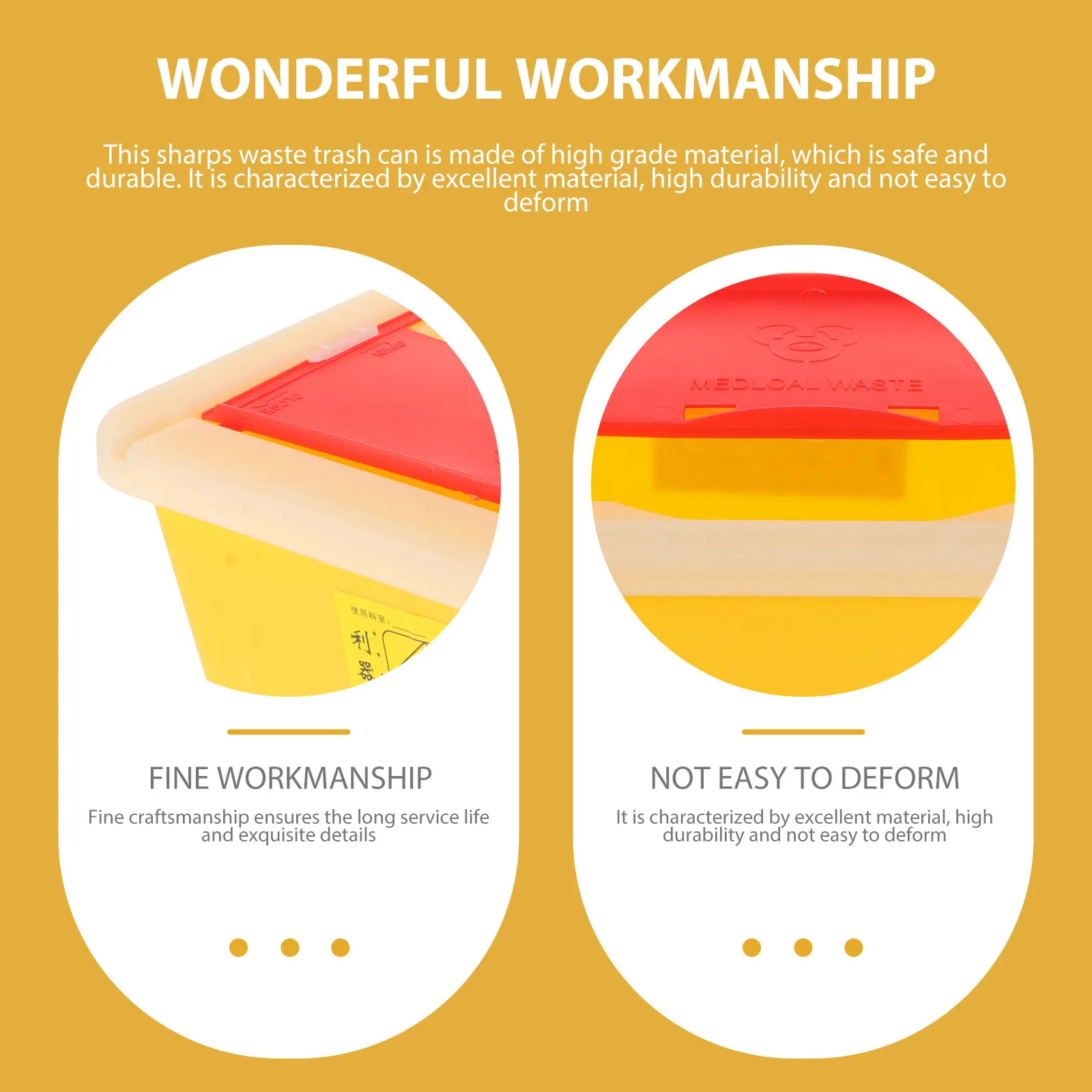 

Professional Sharps Disposal Container Extra Thick Material Sharps Trash Bucket for Hospitals Clinics Tattoo Shops Syringes