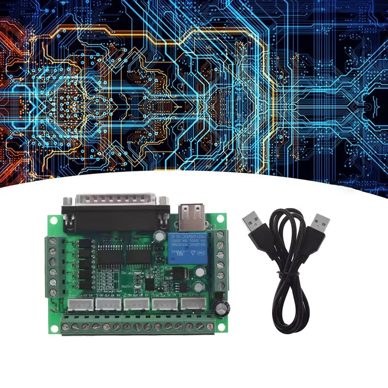 MACH3 Engraving Machine 5 Axis CNC Breakout Board With Optical Coupler For Stepper Motor Drive Controller Durable