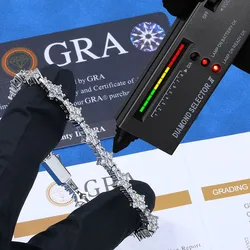 Wholesale GRA Certified Fine Jewelry 925 Silver Tennis Chain Bracelet Round Cut VVS Moissanite Diamond Tennis Bracelet For Women