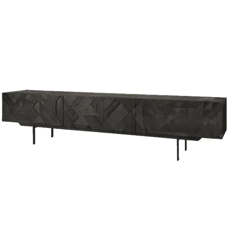 خزانة تلفزيون من الخشب الصلب الاسكندنافي، تخزين شقة صغيرة إيطالية، خزانة تلفزيون فاخرة خفيفة من القرون الوسطى #5