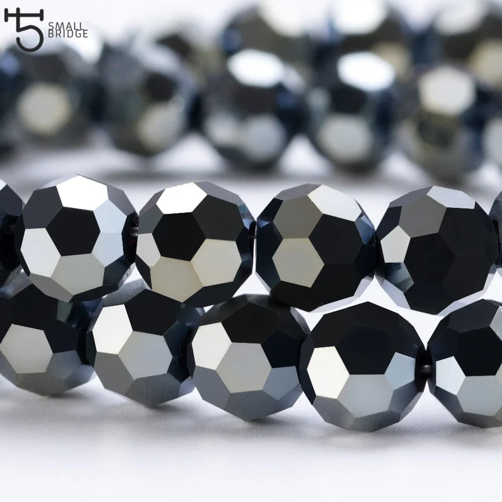 3 4 6 8mm Czech Black Glass Beads For Jewelry Making Bracelet Diy necklace beads Round loose Spacer Crystal Beads Wholesale Z102