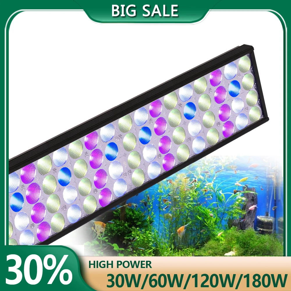 LED Aquarium Light with Timer, Fish Tank Light, Lamp, Aquariums Decor, Fresh Planted Lights, Sunrise and Sunset, 40-180cm