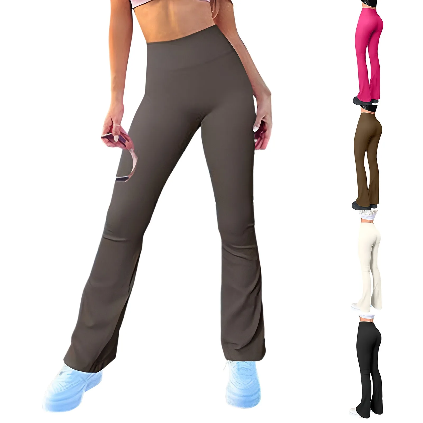 

2024 Women's Elastic Waist Solid Color Style Yoga Long Leggings Costume Casual High Waist Comfortable Sports Pants For Women