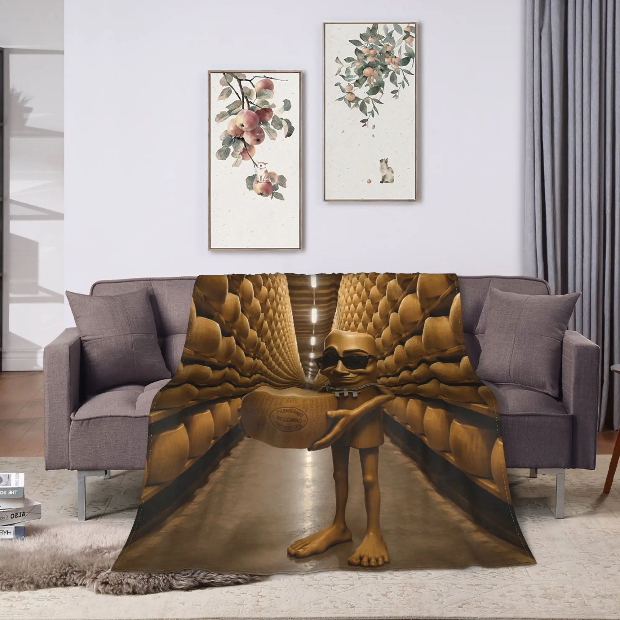 Collecting Giant Wheels of Italian Cheese Funny Tung Sahur Warm Cozy Blanket For Home Decor Throw Blanket Car Flannel Bedspread