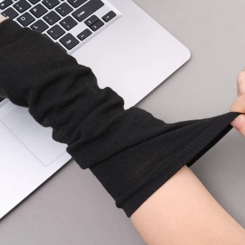 Punk Adjustable Fingerless Gloves Decorative Stripe Long Arm Glove Winter Warm Mittens Arm Warmer Sleeves Festival Accessories