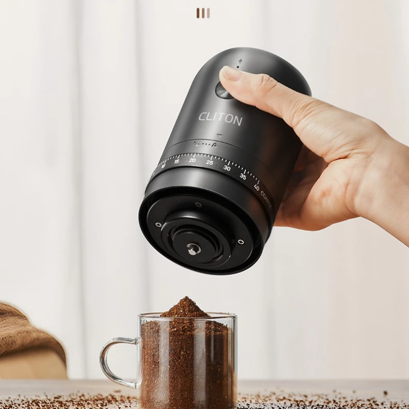 電動コーヒーグラインダー、コードレスポータブル自動バリミル、取り外し可能で洗える部品、小型家庭用手動粉砕ツール