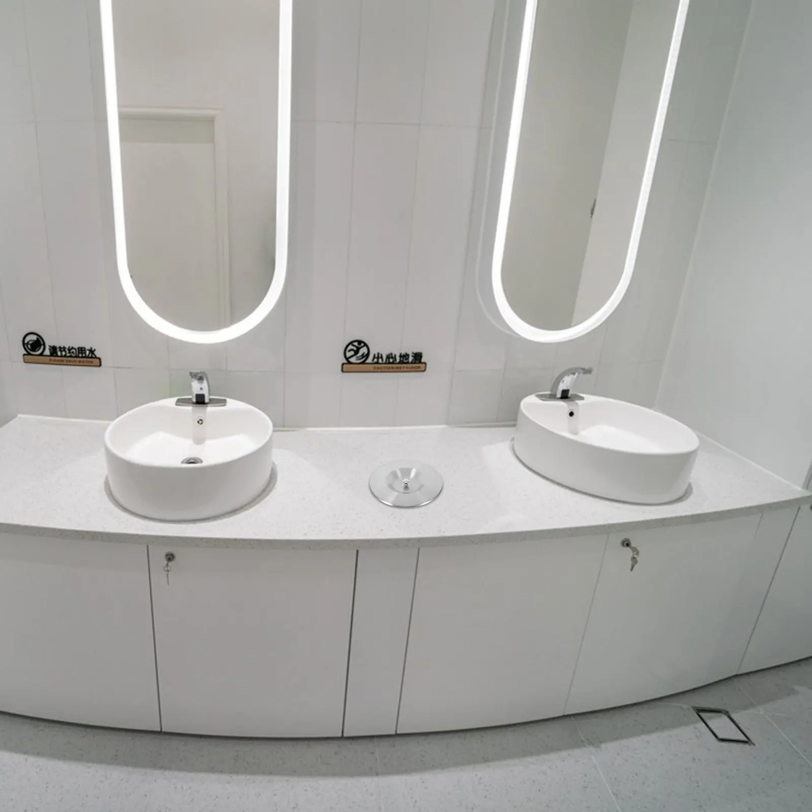 

Embedded Stainless Steel Countertop Trash Can Lid 304 Grade Recessed Round Grommet Cover for Kitchen Restaurant Hotel Use